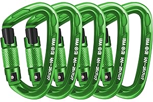 AINIKEY UIAA Certified Professional Heavy Duty Large Locking Carabiner Clips Climbing Carabiner 25kN Auto Locking Carabiner for Rock/Ice Climbing Rappelling Rescue Swing etc, D Shaped