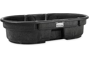 Rubbermaid Commercial Products Stock Tank 50-Gallons Structural Foam Heavy Duty Container for Livestock/Animal/Cattle Feed & 