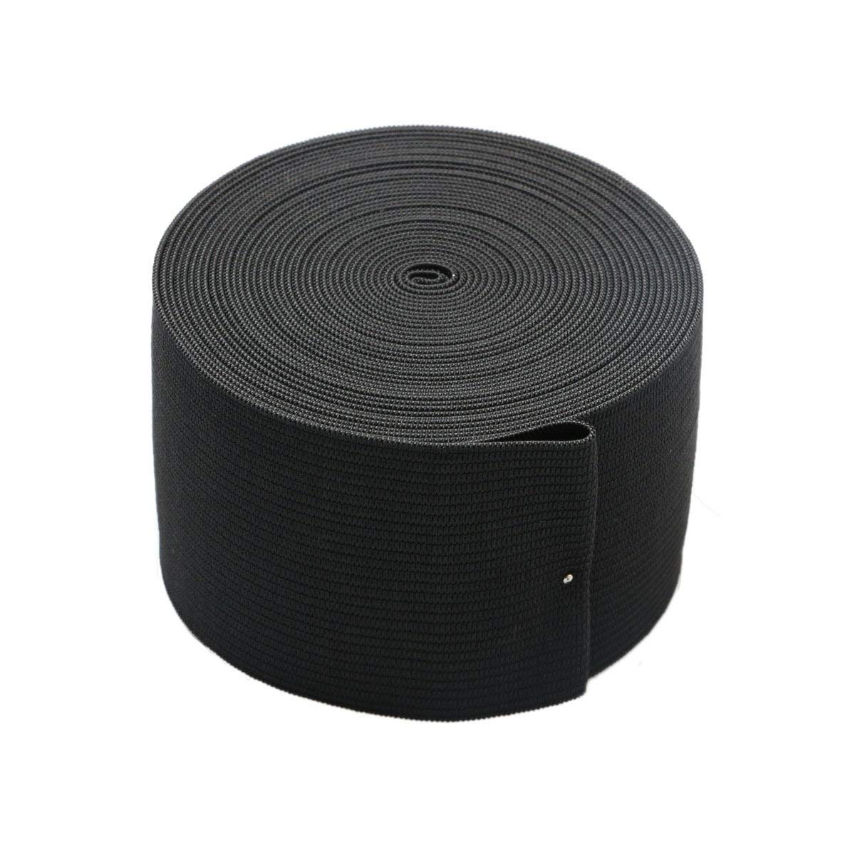 2-inch Black Knit Elastic Bands Wide Heavy Stretch Elastic Spool Waistband,5 Yards