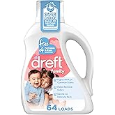 Dreft Family Liquid Laundry Detergent, Unscented Gentle on Sensitive Skin Laundry Soap, 84 fl oz, 64 Loads (Packaging May Vary)