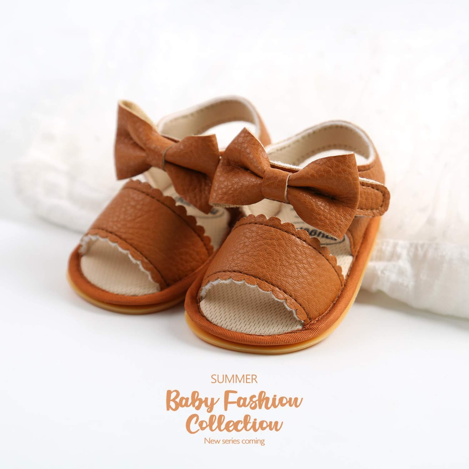  | Babelvit Infant Baby Girl Boy Sandals Comfort Premium Summer Outdoor Beach Shoes with Flower Bowknot Anti Slip Rubber Sole Newbron Toddler Prewalker First Walking Shoes | Sandals