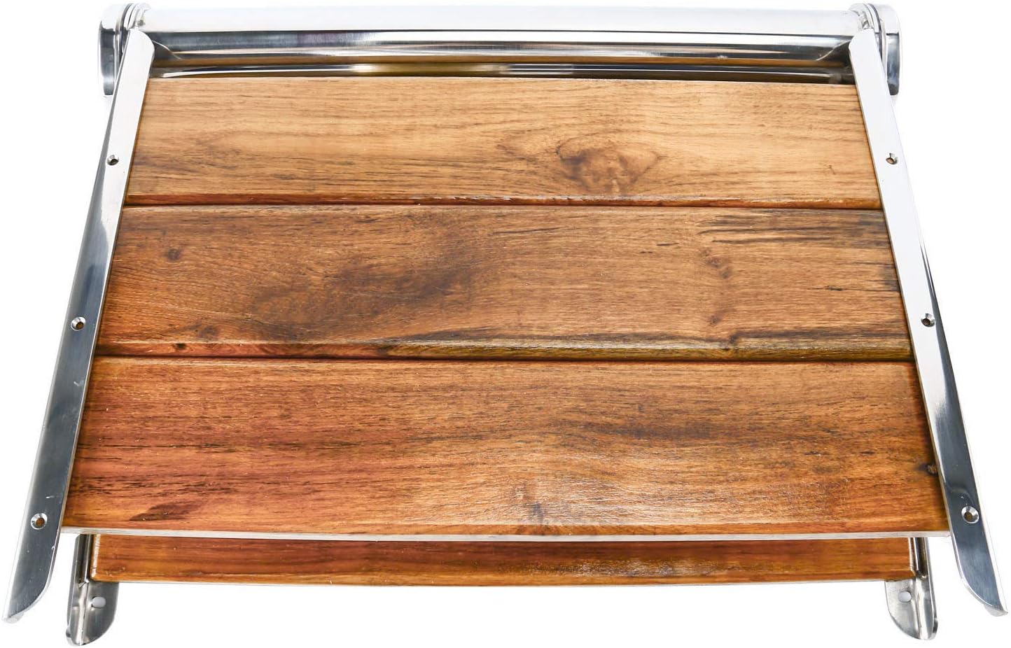 Amarine-made Solid Wood Wall Mounted Folding Shower Seat or Bench - 4018S (19" x 15",Solid Wood with Stainless Steel Frame): Home Improvement