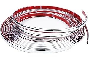 SBWLKJ 25Ft Automotive Chrome Trim Molding 1/2"(12mm) Universal Car Side Moldings(Self Adhesive) UV-Protected Scratch-Proof for All Vehicles Exterior Interior Body Door Window Bumper