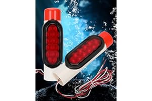 QNEMAEI Boat Trailer Guide on Post Pipe Guide Light Set,2Pcs Boat Trailer Guides With Lights for Turn Signal Brake Marker Reverse,DOT Certification 12V LED PVC Pipe Lights for Guide ons Post,EZ Installation