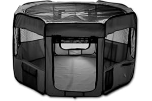 ESK Collection 48" Pet Puppy Dog Playpen Exercise Pen Kennel 600D Oxford Cloth Black, Model Number: 48" Black