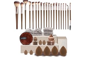 40PCS Makeup Brush Set, Makeup Kit, Foundation Powder Concealers Eyeshadow Blush Makeup Brushes Make up Brushes Kit, Brown