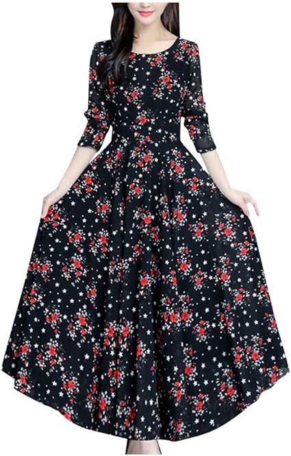 Witspace Womens Plus Size V-Neck Short Sleeve Casual Bohemian Belt Split Long Dress