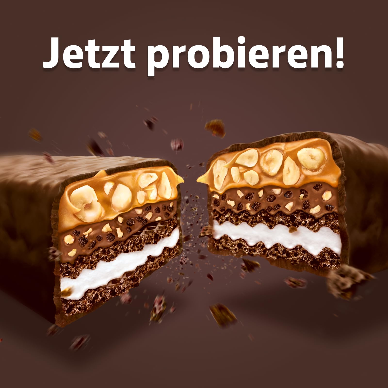 Knoppers NussRiegel Dark – 24 x 40 g Riegel – Schokoriegel mit Milch- und Nugatcreme, Haselnüssen, Karamell und Vollmilchschokolade 3