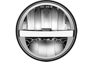 BraveWAY 5.75" Round LED Headlight for Motorcycle, 5-3/4 inch LED Light with DRL Hi-Lo Beam DOT APPROVED