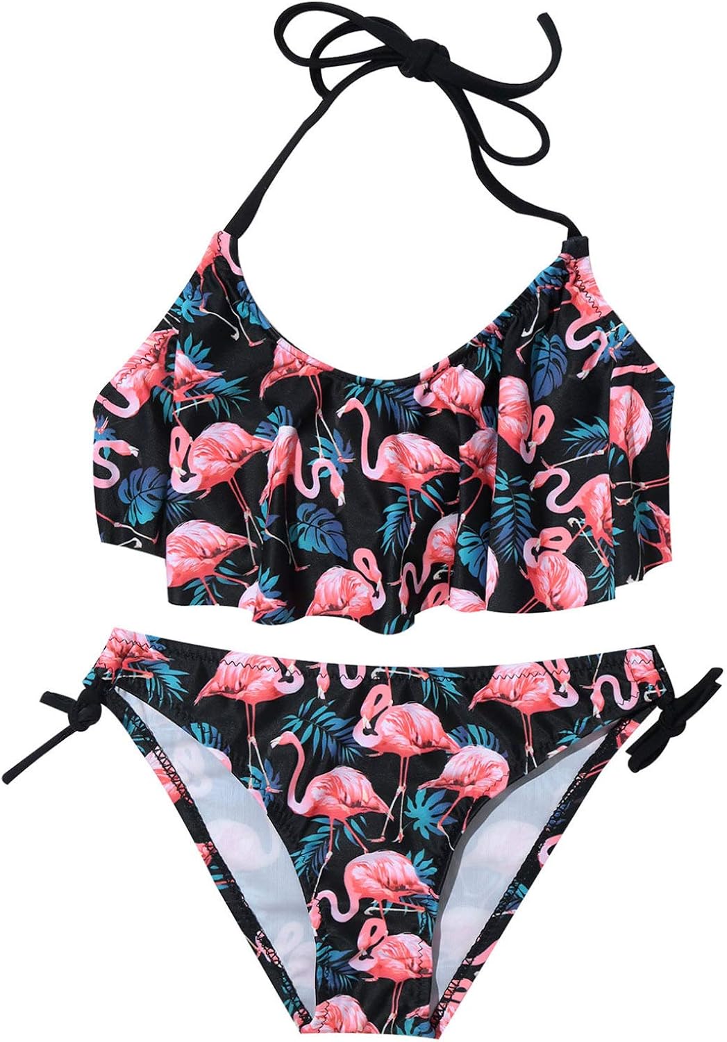 Freebily Girls Printed Bathing Suit Kids Two Pieces Hawaiian Tropical