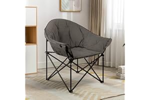 GREZJXC Butterfly Foldable Saucer Chairs with High Weight Capacity Cozy Chair for Relaxing, Gaming, or as an Extra Seat for Guests Grey