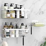 KEGII Shower Caddy Organizer 3 Pack Stainless Steel No Drilling Adhesive