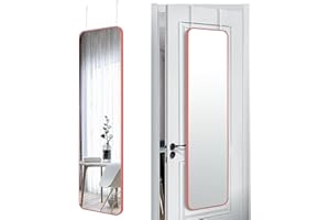 SCWF-GZ 47x14 Mirror Full Body Length Door Hanging or Wall Mounted Metal Frame Dressing Mirrors for Entryway Girl Bedroom Bathroom Living Room 47 14 inch Pink Rose Gold