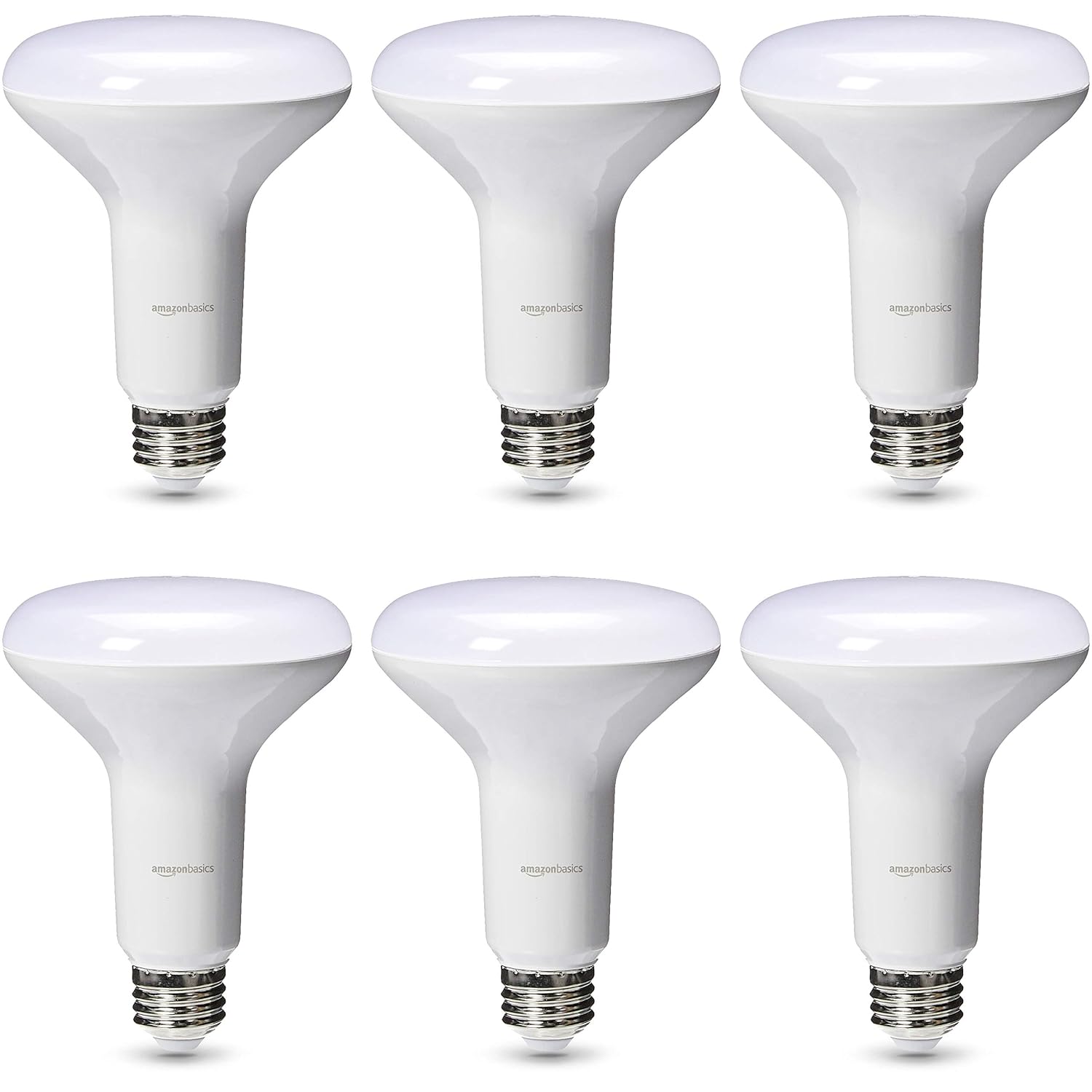 AmazonBasics Commercial Grade LED Light Bulb | 65-Watt Equivalent, BR30, Daylight, Dimmable, 6-Pack
