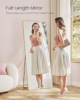 SONGMICS Full Length Mirror 165x60 cm Rectangle with Stand Pale Gold view 2