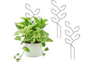 NATRLART 2 Pcs Metal Leaf Shape Garden Trellis for Climbing Plant, Potted Plants, Mini Plants, Indoor Plants Trellis, Home Plant Tool, Plant Lover Gifts Ideas for Garden Potted, Hoya, Pothos, Flower, Monstera