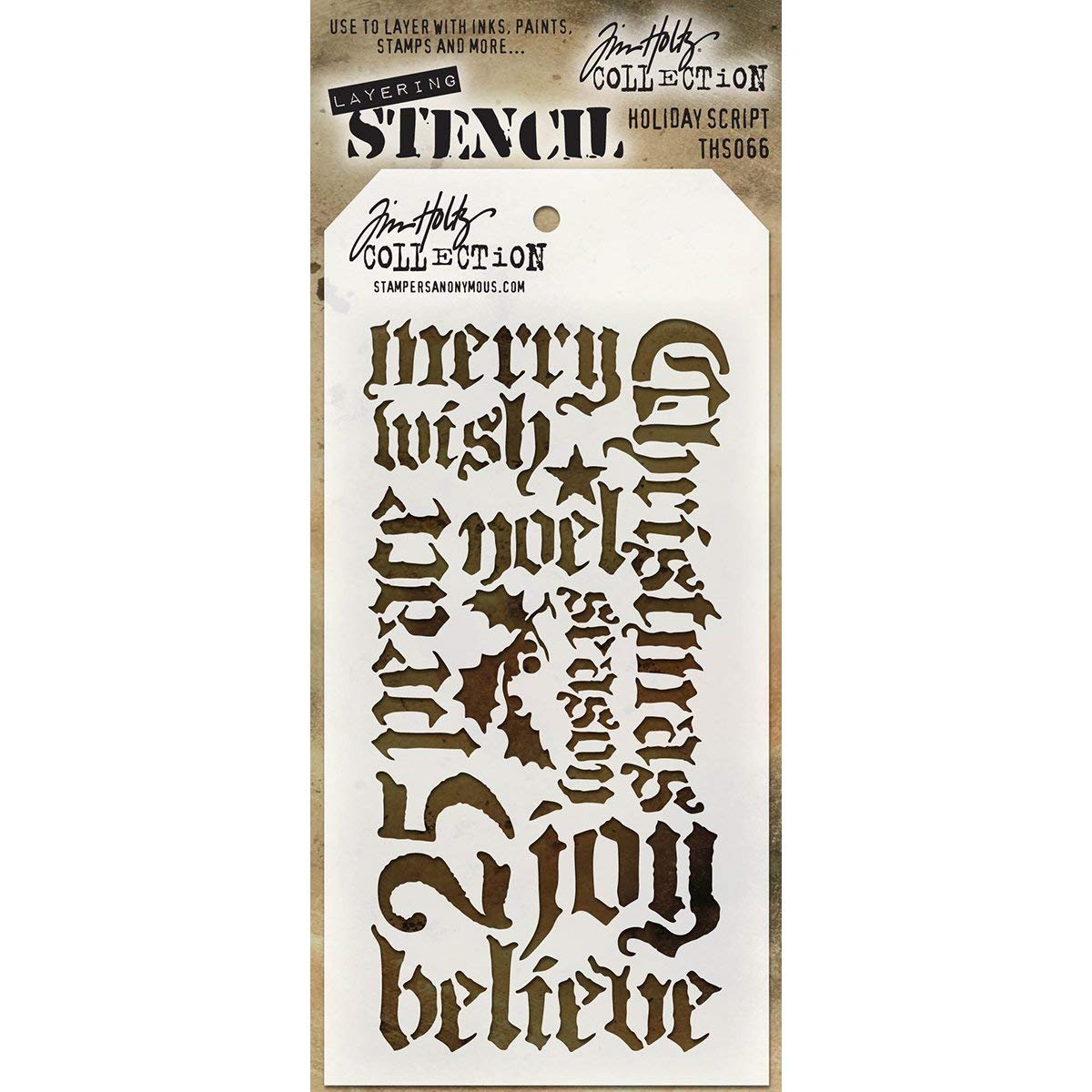 Stampers Anonymous THS066 Tim Holtz Layered Stencil, Multi-Colour, 4.125 x 8.5-Inch