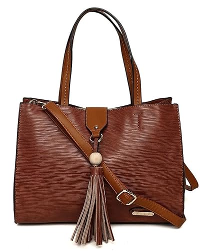 Elle Womens Tote Bag (Brown)