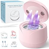 Dental Ultrasonic Retainer Cleaner Machine - Dental Cleaning Pod for Denture, Mouth Guard, Aligner, Night Guard, Braces, Toothbrush Heads, Jewelry, 45kHz Retainer Cleaner with Digital Timer & 200ML