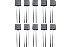 TIEXYE 10Pcs DS18B20 Digital Temp Sensor, 3-Pin Direct Plug, DS18B20 Temperature Sensor Digital Thermometer -55°C to 125°C, Temperature Sensor Temperature Acquisition TO-92,
