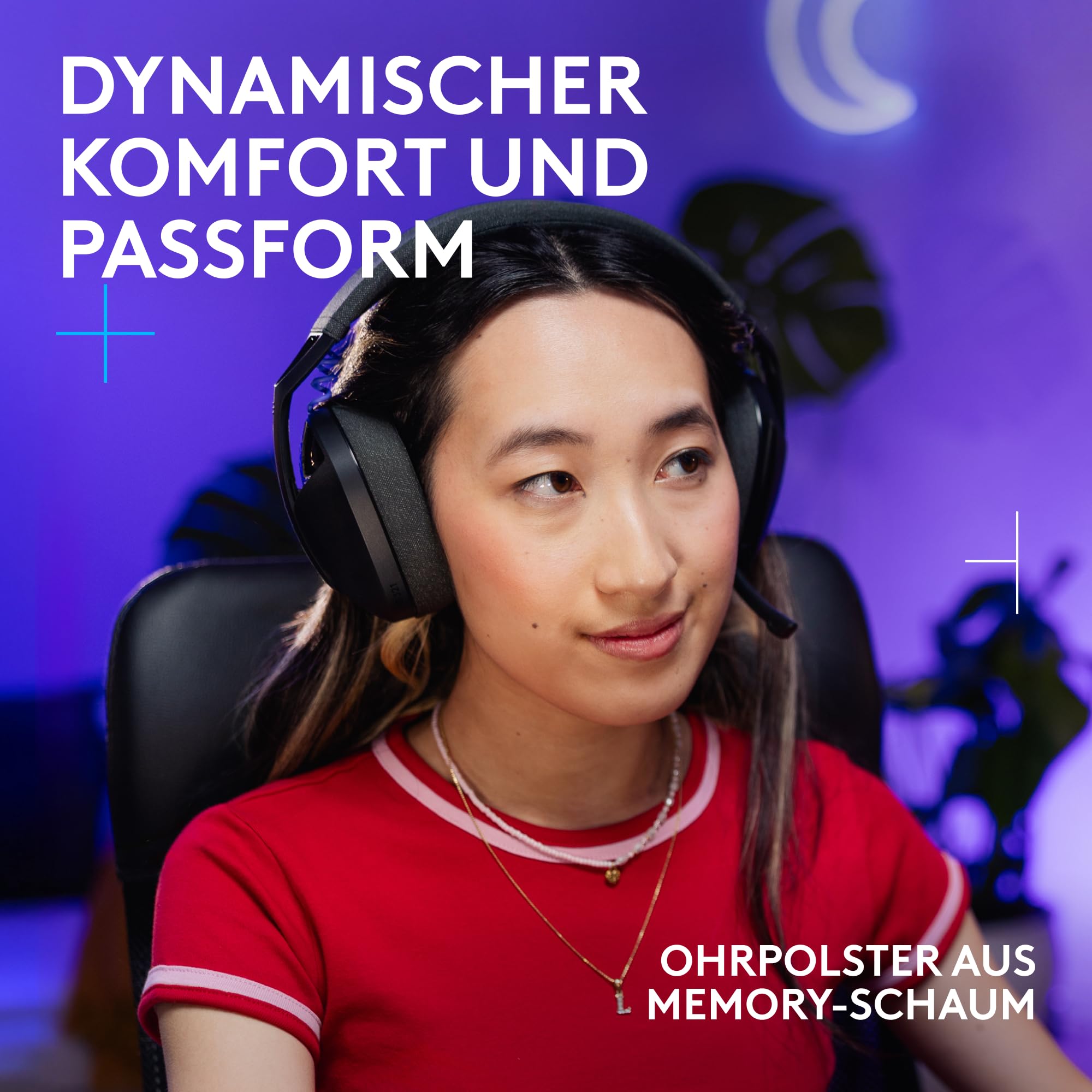 Logitech G G321 Lightspeed kabelloses Bluetooth-Gaming-Headset, dynamischer Komfort und Passform, 16-kHz-Schwingmikrofon, über 20 Std. Akkulaufzeit, PC, PS4, PS5, Nintendo Switch, Mobilgerät – Schwarz 2