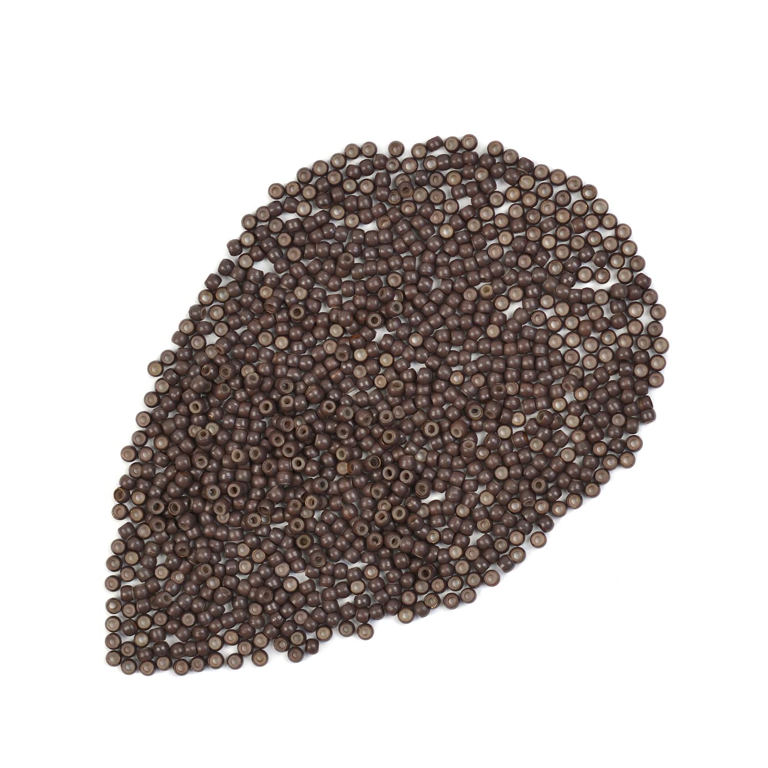 Hair Beads Silicone Lined Nano Rings Micro Links Beads for Hair Extensions Feather Extension (3.0mm 500 Pcs Brown)
