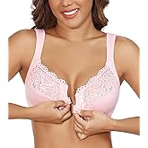 DotVol Women's Plus Size Front Closure U-Back Underwire Wide Strap Everyday Bra