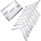 Mudder 10 Pcs Guitar Luthier Tools Radius Gauge String Action Gauge(Silver) | 9 Pcs Guitar Radius Gauge, 1 Pcs Understring Radius Gauge, Guitar Setup Tools, String Height for Electric Guitar Bass