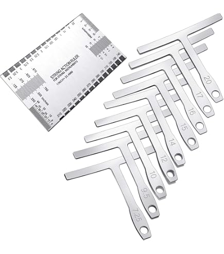 Fret Ruler Dynamics Notched Straight Edge Guitar Neck Ruler - Silver Dual Scale Measuring ...