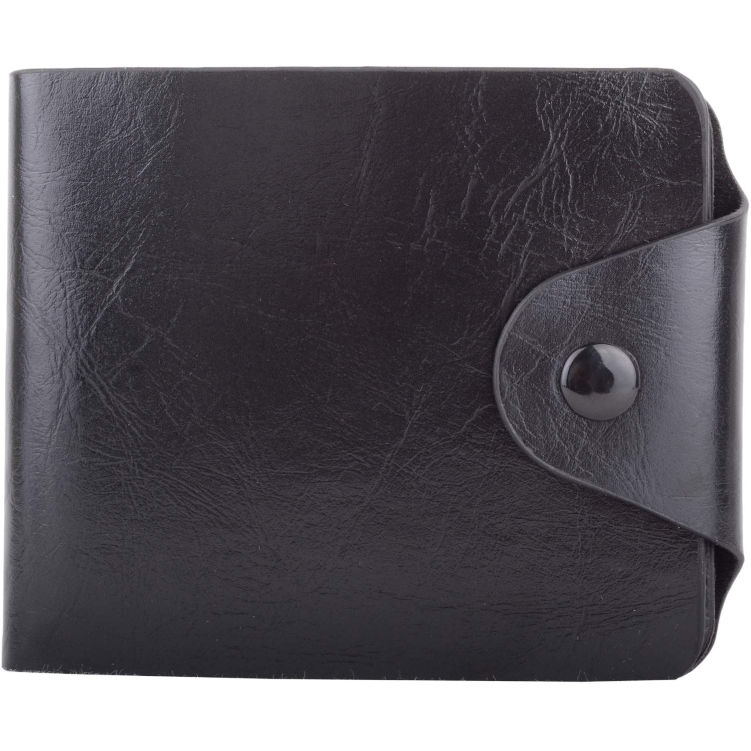 Mens Patterned Grained Faux Leather Money/Coin/Credit Card Holder/Wallet - Black