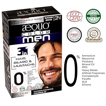 Buy Aequo Organic 100 Skin Safe Natural Soft Black Beard And Hair