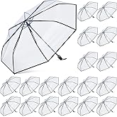 Fabbay 18 Pcs Clear Wedding Umbrellas Bulk Transparent Travel Umbrella Foldable Clear Umbrella Manual Open and Close Compact Folding Umbrella for Wedding Anniversary Christmas Party Favors