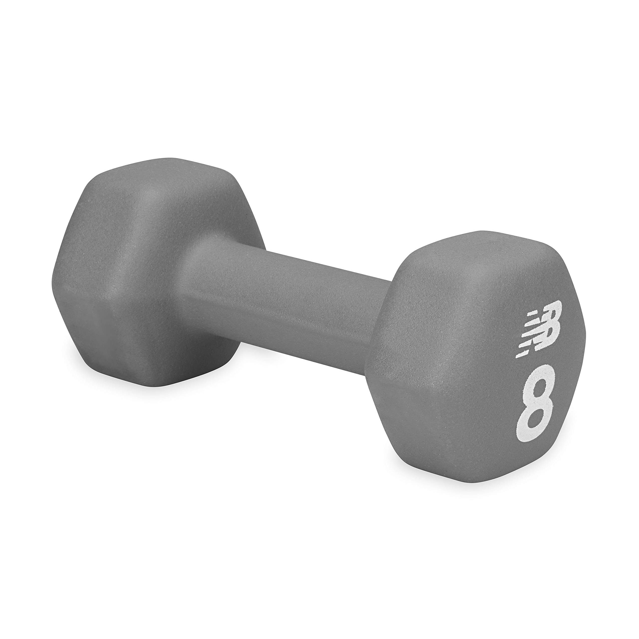 Photo 1 of New Balance Dumbbells Hand Weights (Single) - Neoprene Exercise & Fitness Dumbbell for Home Gym Equipment Workouts Strength Training Free Weights for Women, Men,8-Pound (Grey),1 Count