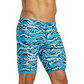 Sporti Men's Athletic Jammer Swimsuit, Stylish Patterns Racing Swimwear | Lycra Xtra Life, Chlorine Resistant, Quick Dry, Drawstring Waist, Compression Fit, Durable Long Lasting, Practice All Days