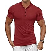 Gnvviwl Men's Casual Polo Shirts Classic Button Basic Short Sleeve Waffle Solid Fit Golf Tees Stylish Tops
