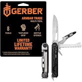Gerber Armbar Trade EDC Pocket Knife Multitool with Bottle Opener, Onyx | Compact EDC multitool, includes blade, pry bar, hammer, 2.5" plain edge blade, 8-in-1 pocket tool, lightweight