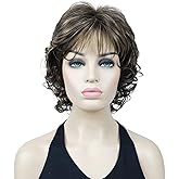 Lydell 12" Short Curly Wigs Soft Shaggy Layered Classic Cap Full Synthetic Wigs (8TT124)