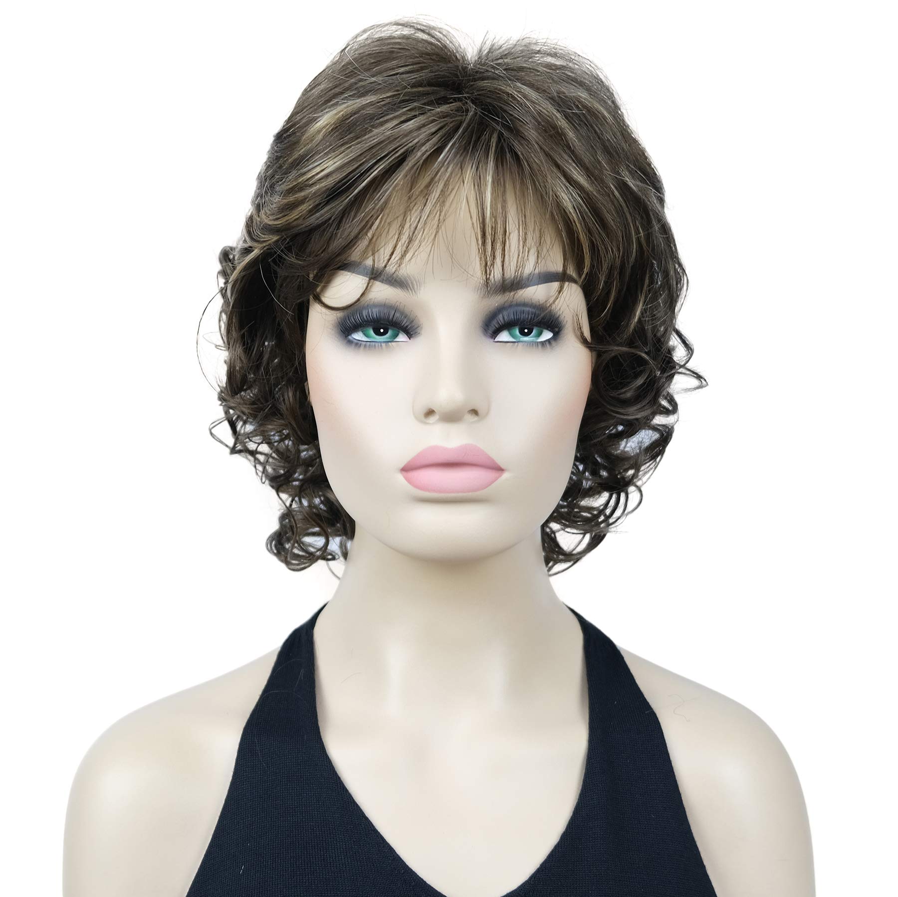 Lydell 12" Short Curly Wigs Soft Shaggy Layered Classic Cap Full Synthetic Wigs (8TT124) — image 1