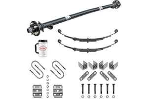 Rockwell American 3,500 lb Trailer Idler Axle with Leaf Springs, U-Bolts & Hanger Kit- 5x4.5 Bolt Pattern (84" Hubface - 70" Spring Center)