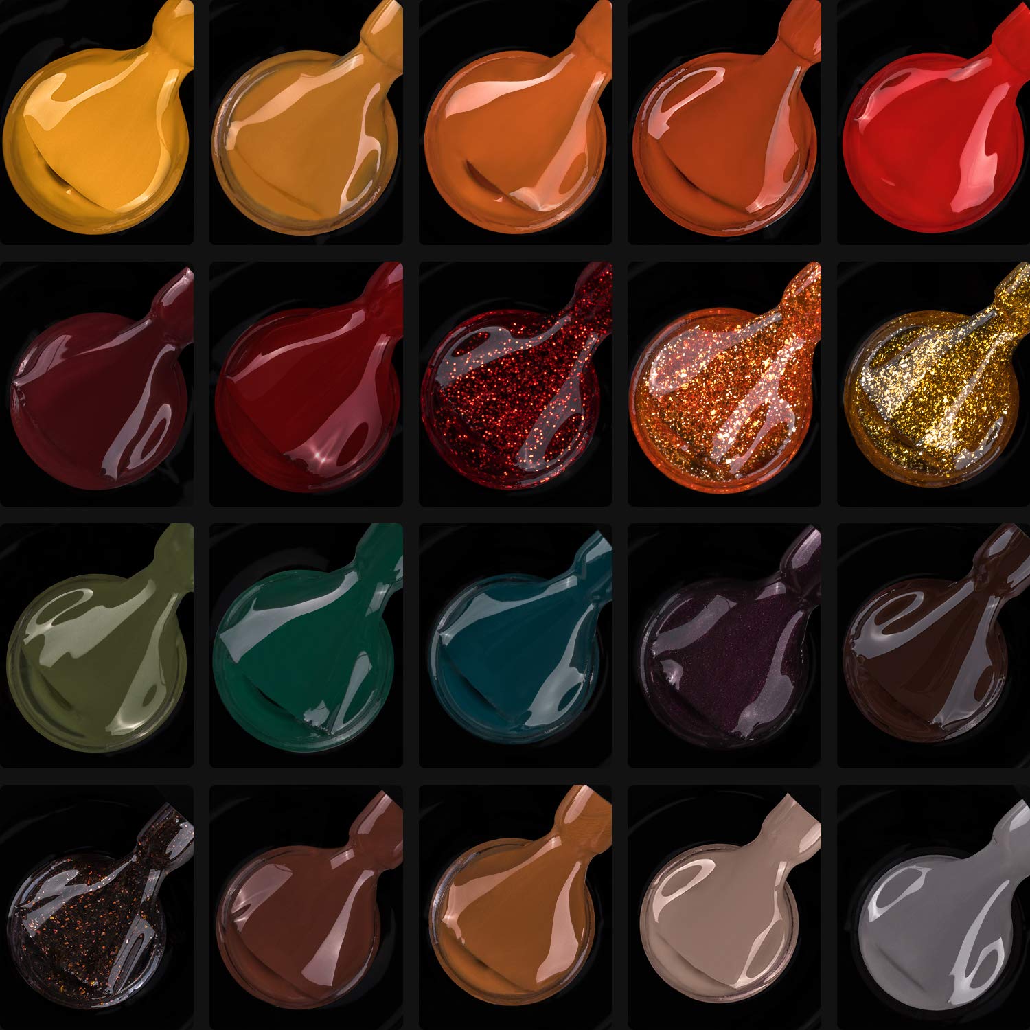 Beetles 23 Pcs Gel Nail Polish Kit-Cozy Campfire Fall Winter Orange Yellow Green Gel Nail Polish Set Colors Collection Soak off LED Nail Lamp Base Top Coat Glitter Gel Polish Nail Kit Christmas Gifts : Beauty