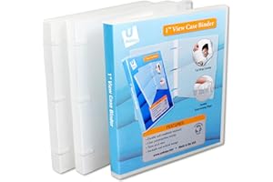 UniKeep 3 Ring View Binder - Binder Case is Fully Enclosed - Available in White, Clear, or Black and in Various Spine Widths (Pack of 3, Clear, 1.0 Inch)
