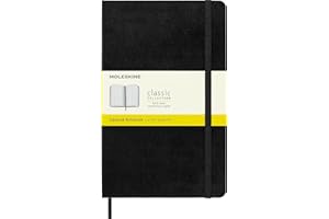 Moleskine Classic Notebook, Large, Squared, Black, Hard Cover (5 x 8.25)