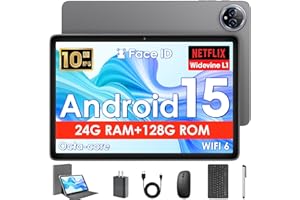 Android 15 Tablet, 10 Inch Tablets Android, Octa-Core, 24GB(8+16) RAM+128GB ROM+1TB Expand, 1280x800 IPS Display, HD Touchscr
