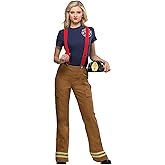 Fun Costumes Women's Fire Captain Costume | Firefighter Outfit for Halloween & Cosplay | Pants and Shirt Included