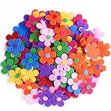 Coopay 240 Pieces Felt Flowers Fabric Flower Embellishments Assorted Colors for DIY Crafts