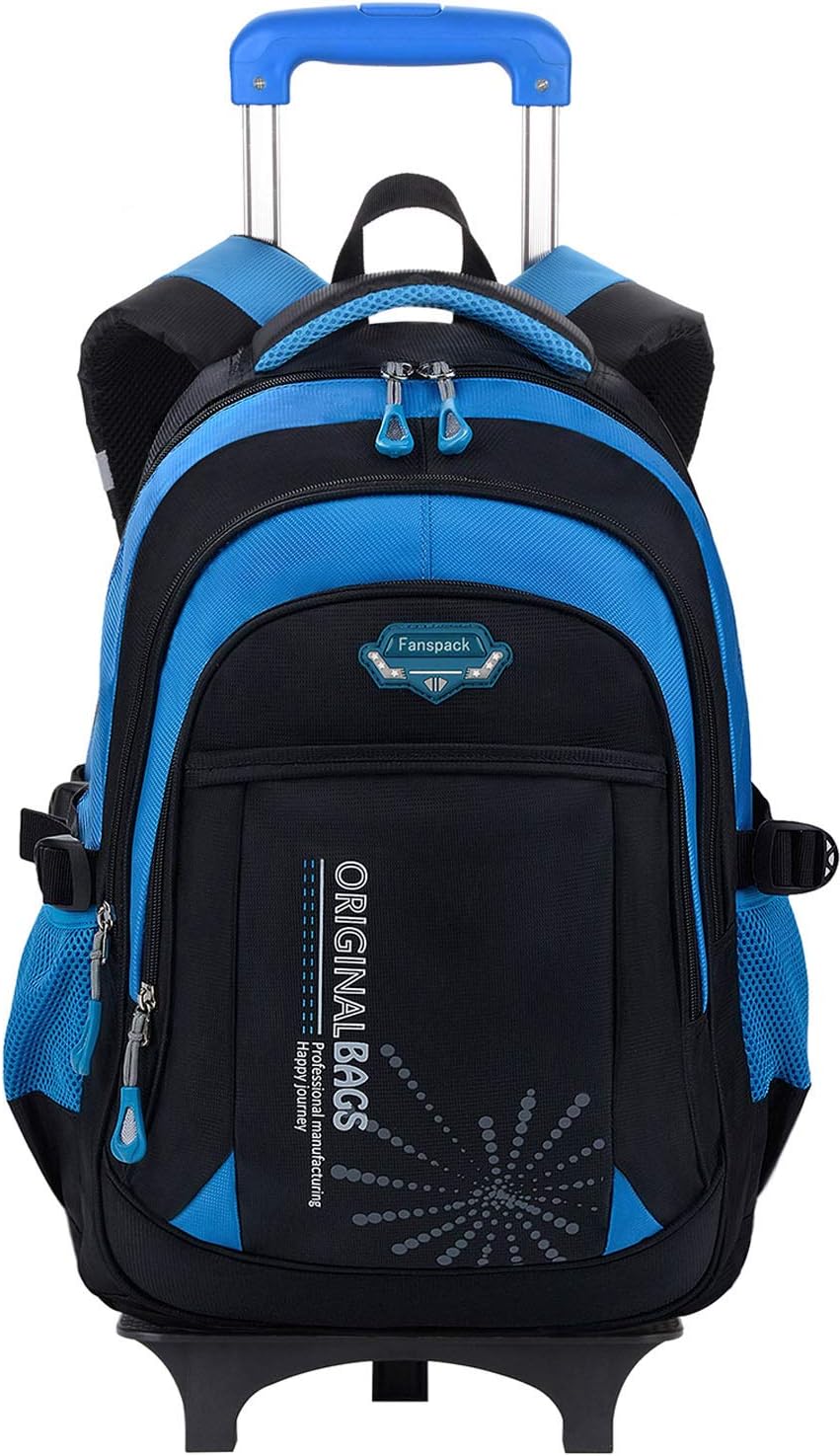 Fanspack School Bags for Boys Childrens Luggage on Wheels Rolling