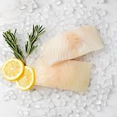 SeaBear Wild Alaskan Halibut Dinner Fillets 6 oz Individually Wrapped Wild Pacific Halibut (8 Fillets)