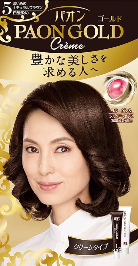 Amazon パオンゴールド ヘアカラー クリームタイプ 5 濃いめのナチュラルブラウン 50g 50g 医薬部外品 パオン 白髪染め 通販
