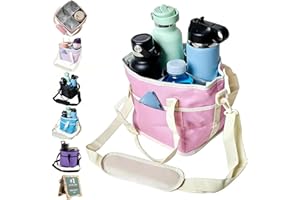4 Compartment Insulated Drink Carrier Holder Bag, Multiple Tumbler Caddy Family Size Drink Bag, Water Bottle Holder with Adju