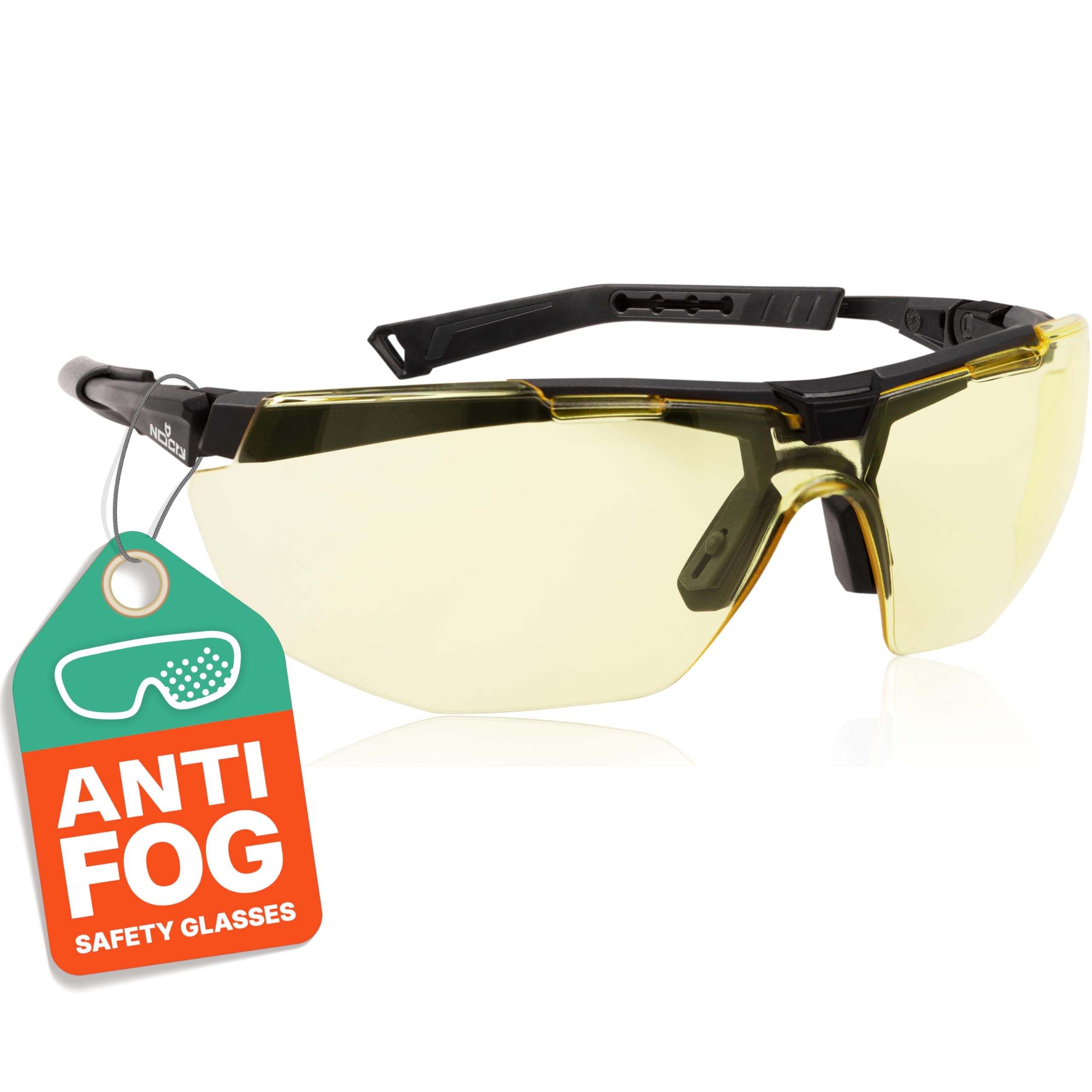 Photo 1 of NoCry Yellow Safety Glasses for Men – ANSI Z87 Rated Shooting Eyewear with Scratch and Fog Resistant Lenses – Blue Light Blocking, 100% UV Protection – Fully Adjustable for a Comfortable Fit